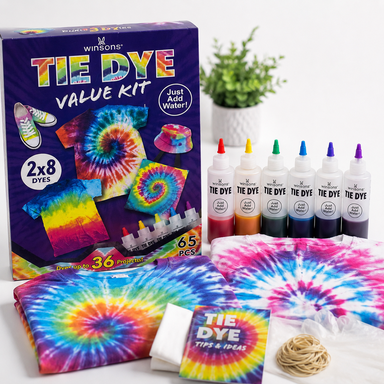 Ensemble Tie-Dye – 65 pièces | Jusqu’à 36 créations