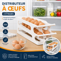 Distributeur à œufs 2 étages – Rangement pour réfrigérateur 🥚